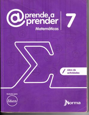 Carátula de Aprende a aprender Matemáticas 7. Libro de actividades