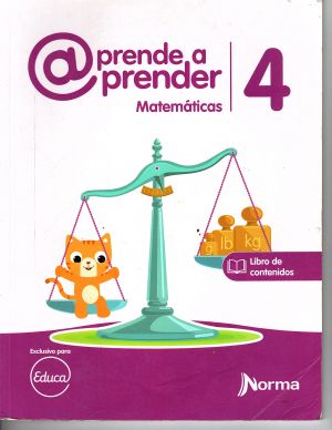 Carátula de Aprende a aprender Matemáticas 4. Libro de contenidos